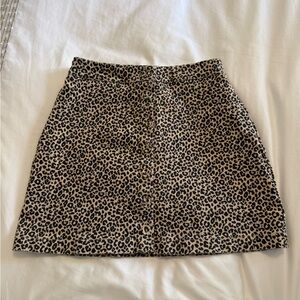 Forever 21 Black and Tan Leopard Mini Skirt
